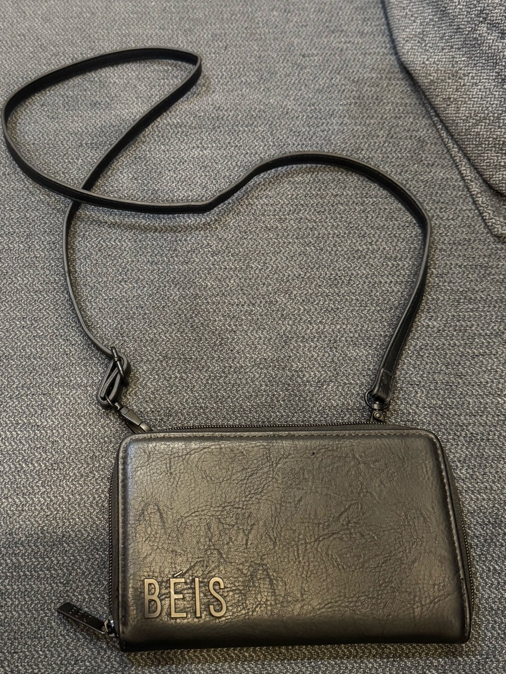 BEIS Black Leather Crossbody